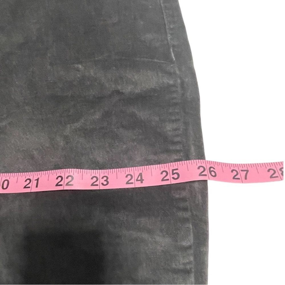 Diane Gilman NWT 2X stretch velvet jeans grey pull on faux fly faux front pocket - Picture 9 of 12